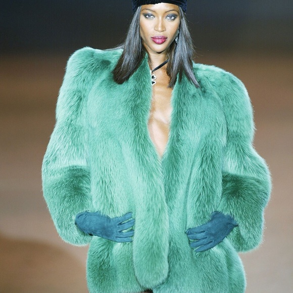 GREEN Mongolian LAMB Oversized Coat - Picture 7 of 8